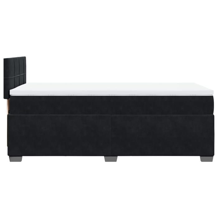 Struttura letto con materasso - Maison Exclusive - Nero - 80x200 cm - Velluto - Massimo relax