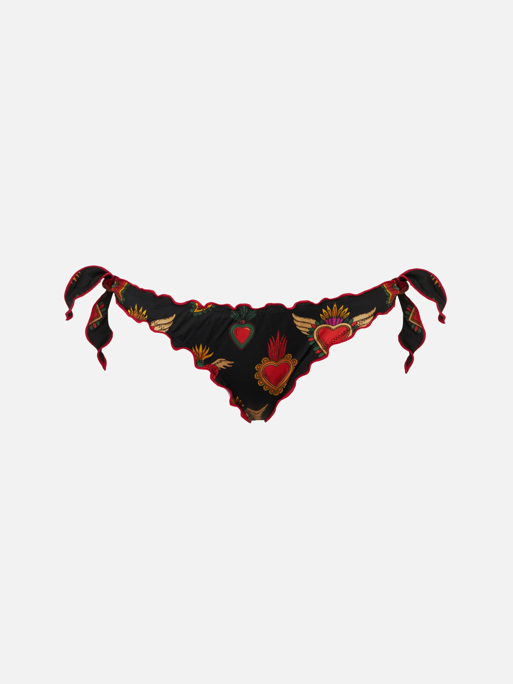 Dameszwembroekje met hoge taille en print van het Heilige Hart