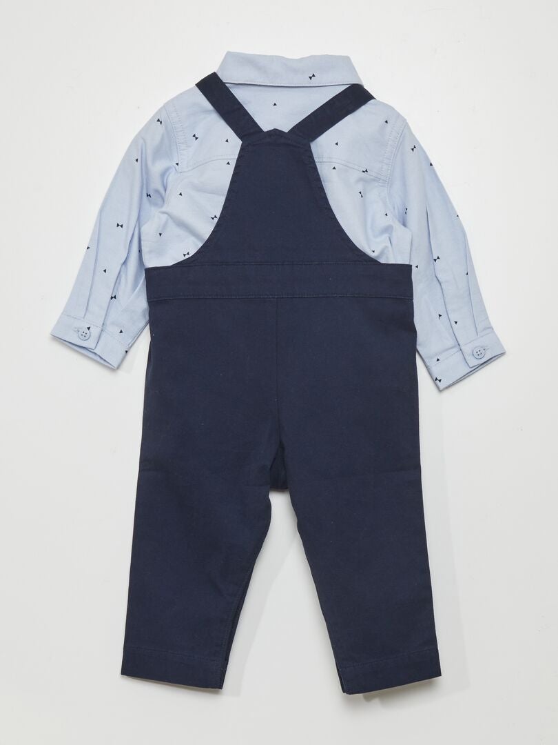 2-delige set bestaande uit een overall en een shirt - BLAUW