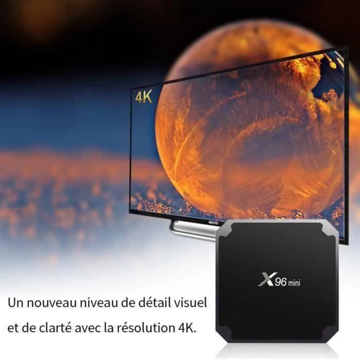 TV BOX X96 MINI 2GO + 16GO Android 9.0 Multi-Core 64bit Cortex-A53, GPU Mali-450,4KHD, 2.4GWIFI, Lecteur Multimédia Box