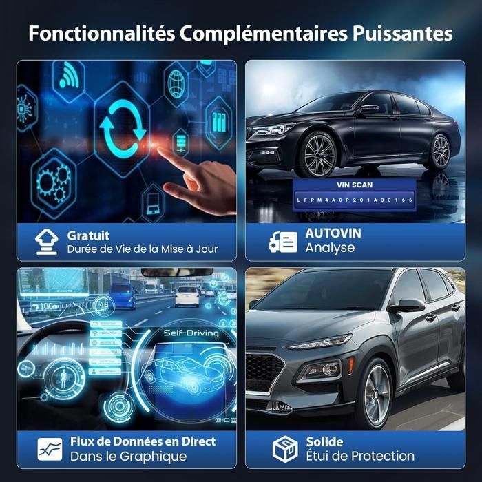 Scanner diagnostico per auto - BAZARLAND30 - MUCAR CS5 - OBDII - Touchscreen HD da 5