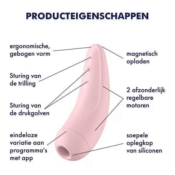 Satisfyer Curvy 2+ Stimulator zračnog pulsa + Vibrator s vibracijom<br>13,4 cm x 4,5 cm x 10,3 cm