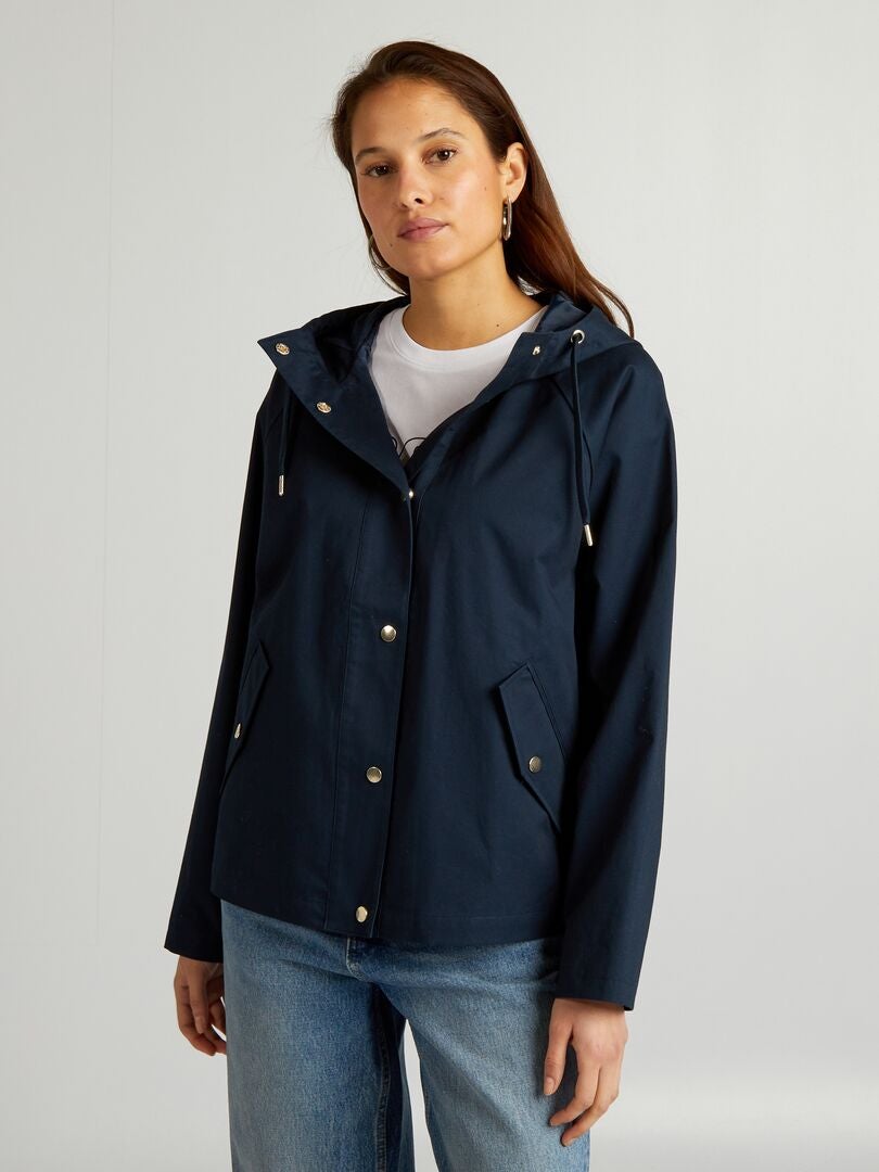 Korte waterdichte parka - blauw