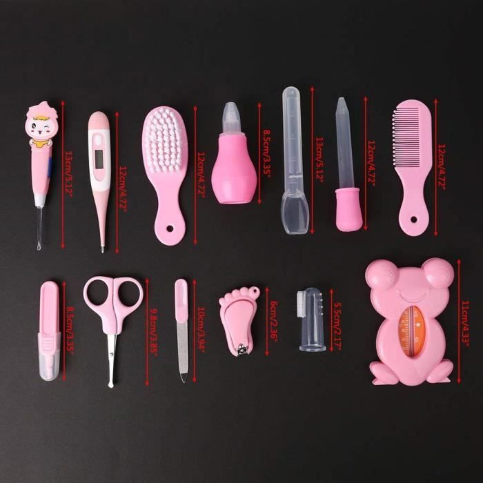 Kit de artículos de aseo esenciales para el cuidado y la salud del bebé - Rosa