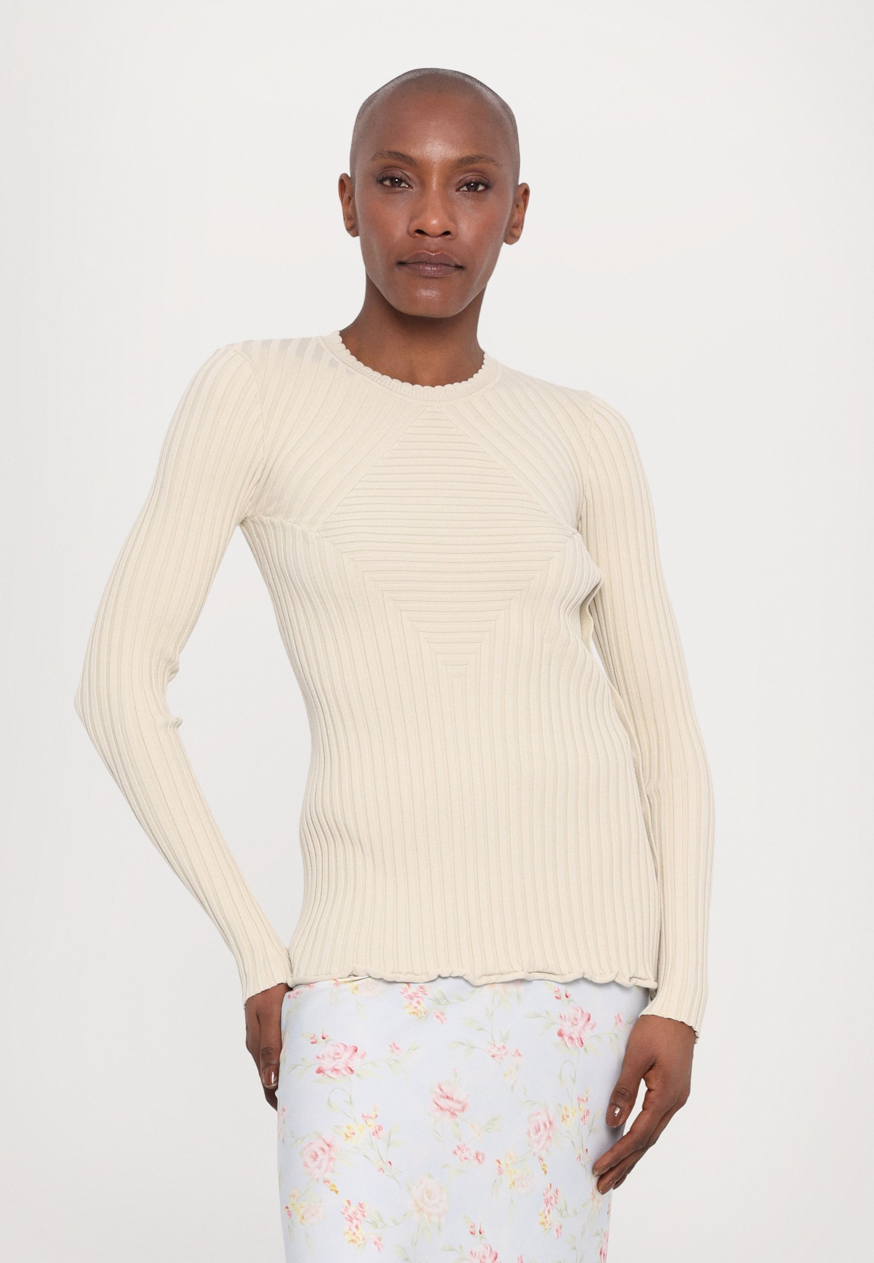 Top s dlouhým rukávem - ecru