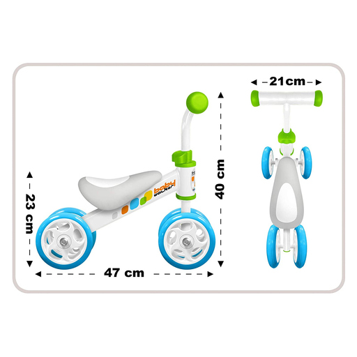 4-hjulet balancecykel med skridsikring