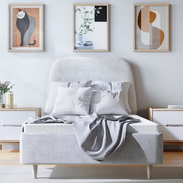 Cubrecolchón de 140x190 cm - WOWTTRELAX Topper - Espuma viscoelástica - 6 cm de grosor - Funda extraíble y lavable - Hipoalergénico