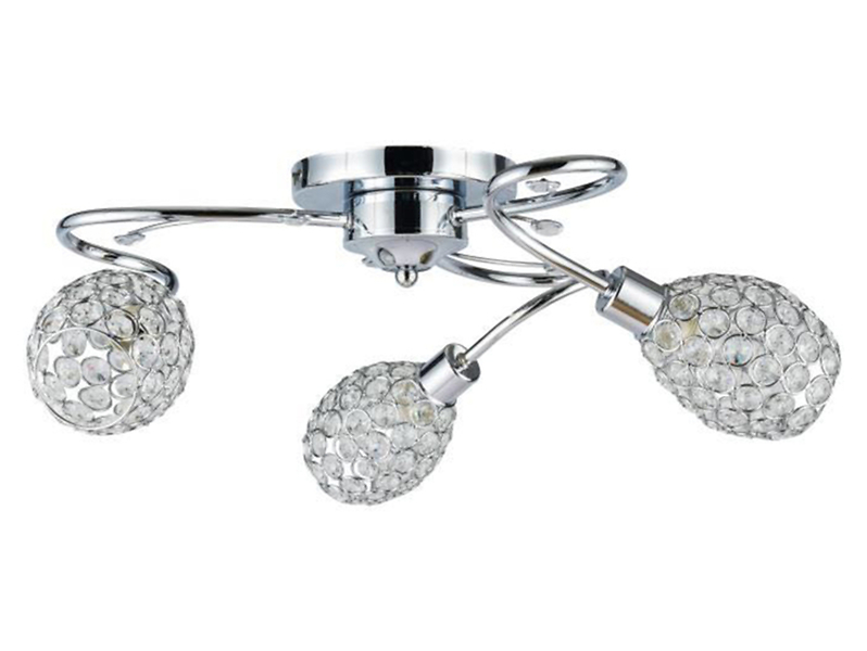 Lampa sufitowa Stella 3-punktowa stalowa srebrna