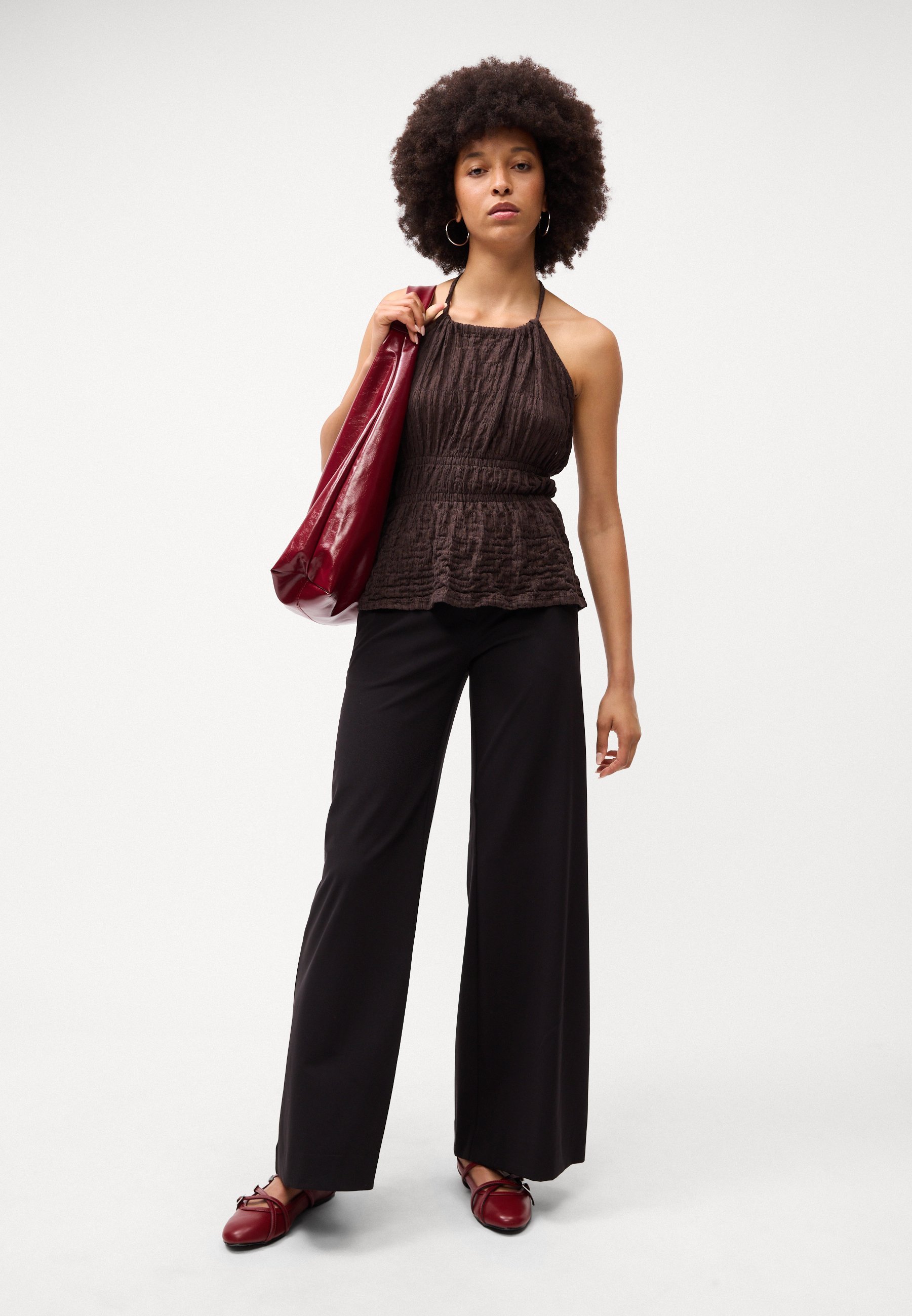 Weekday Low Flared Suit Trousers - Broek - zwart