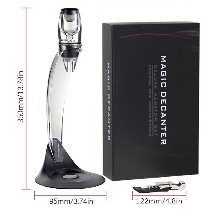AIKARO - Aireador de vino, decantador de vino con filtro, soporte y sacacorchos (kit)