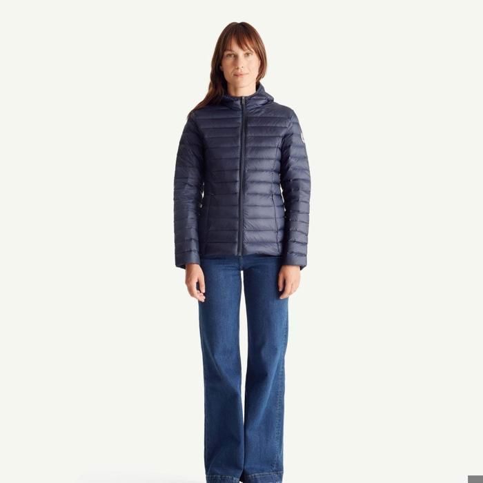 Chaqueta de plumas azul marino para mujer JOTT CLOE con capucha