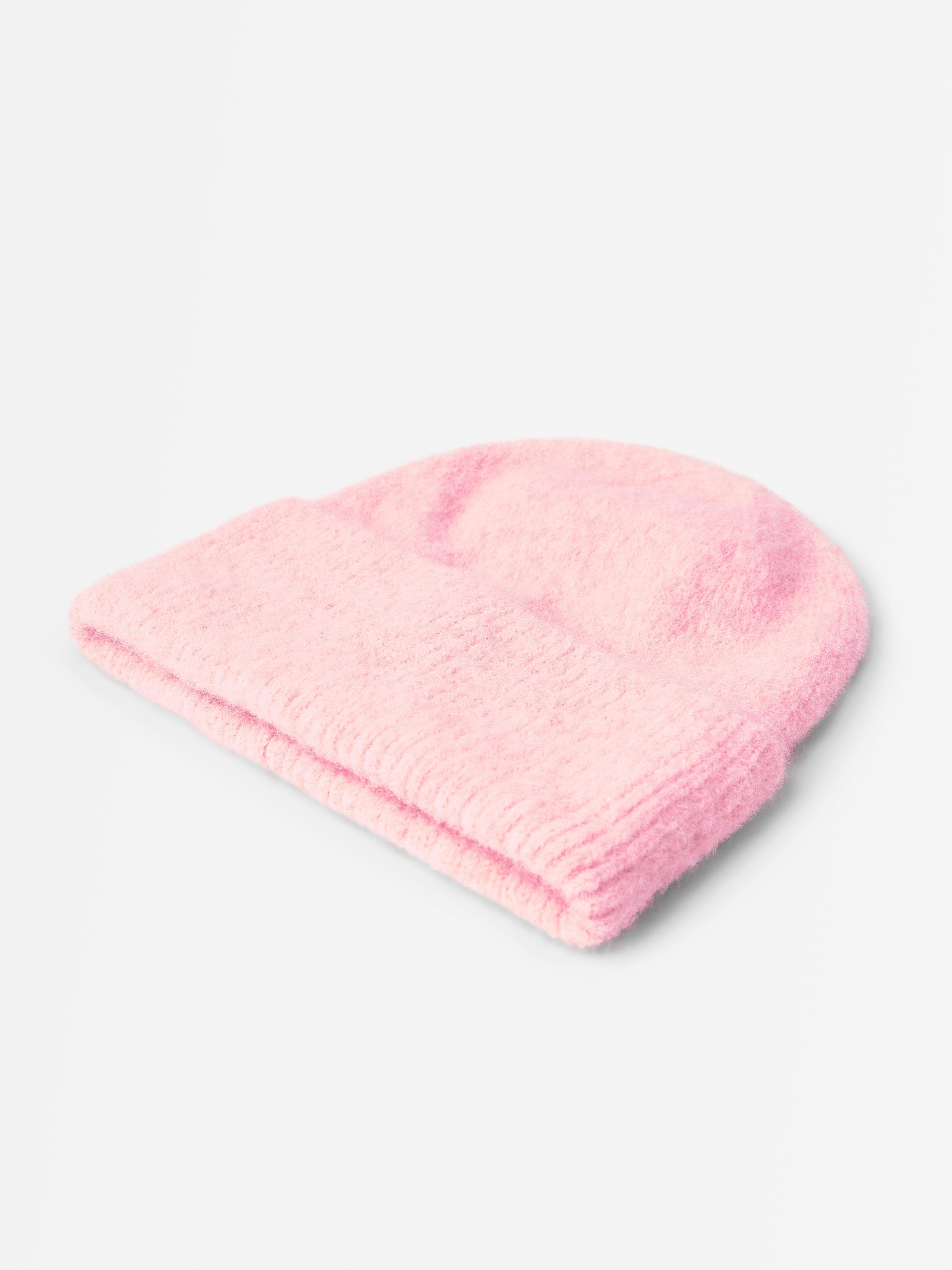 Bonnet rose tricoté