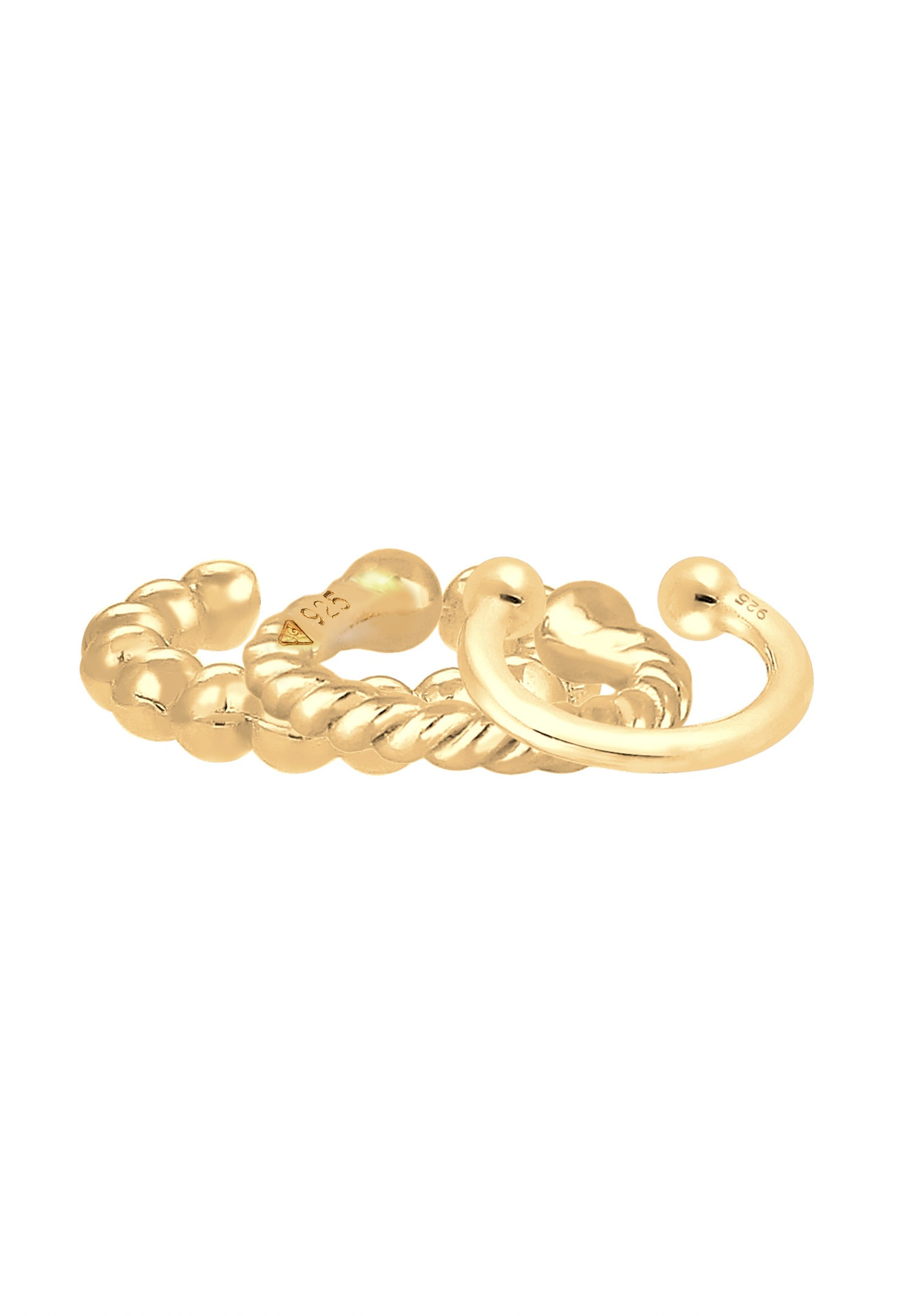 Elli Femmes Earcuff Set Géo Minimal Look en Argent Sterling 925