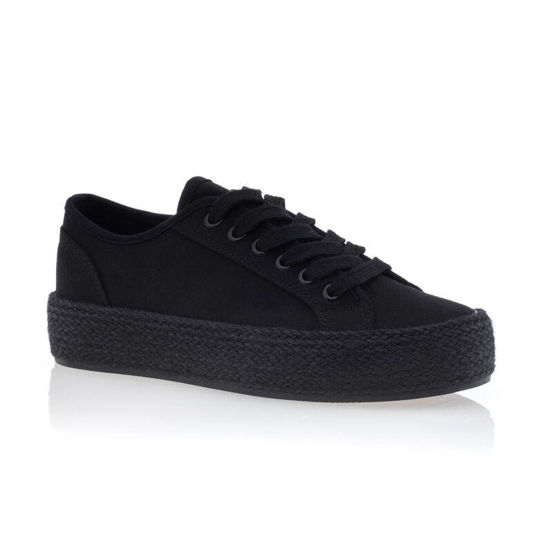 Zwarte espadrilles voor dames met touwzolen