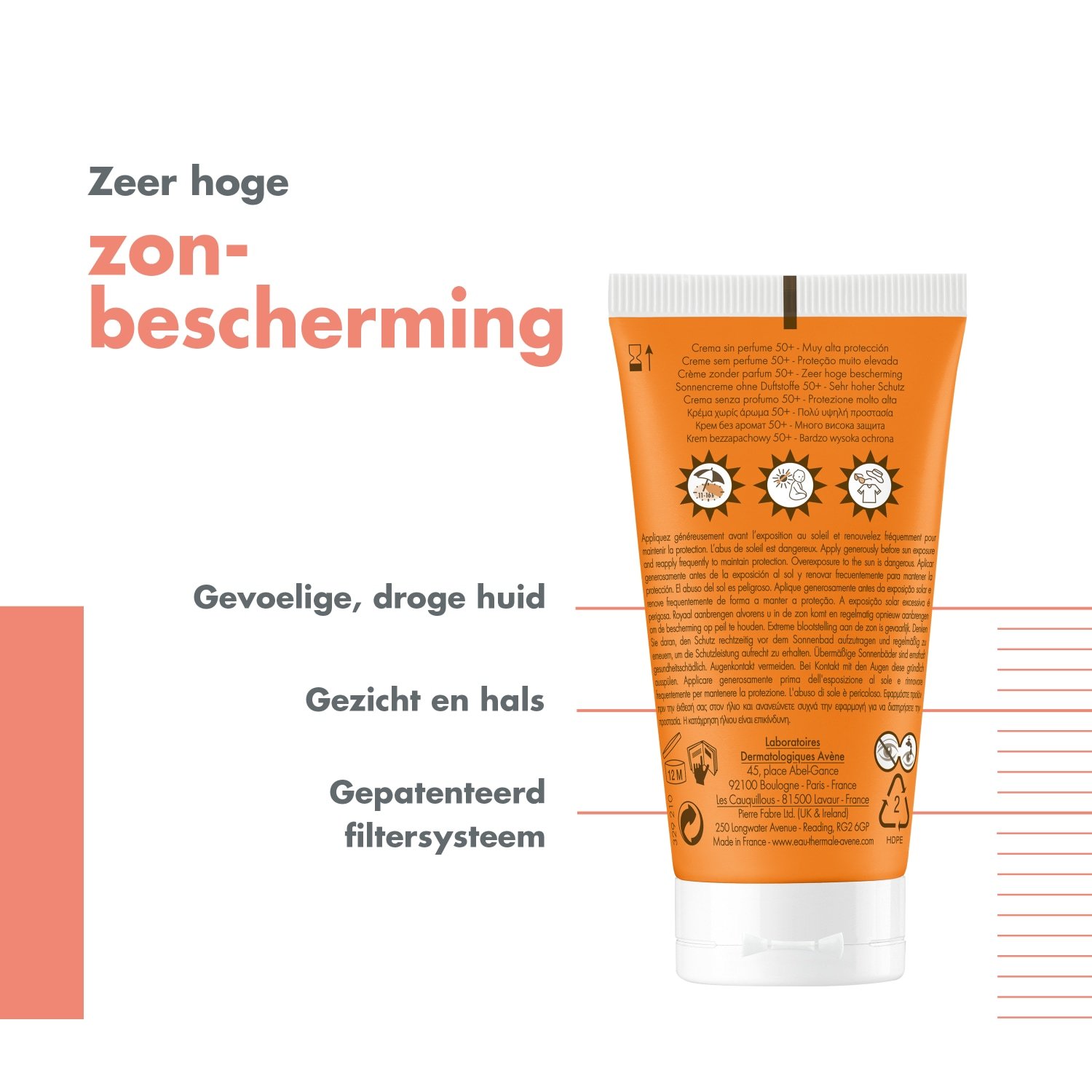 Avène Solaire krema za sunčanje, bez mirisa, nevidljivi završetak, SPF 50+ - 50 ml