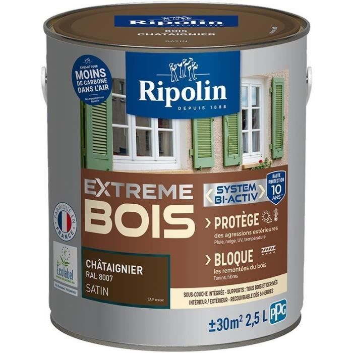 Pintura para madera Extreme - Castaño satinado - RIPOLIN - 2,5 L