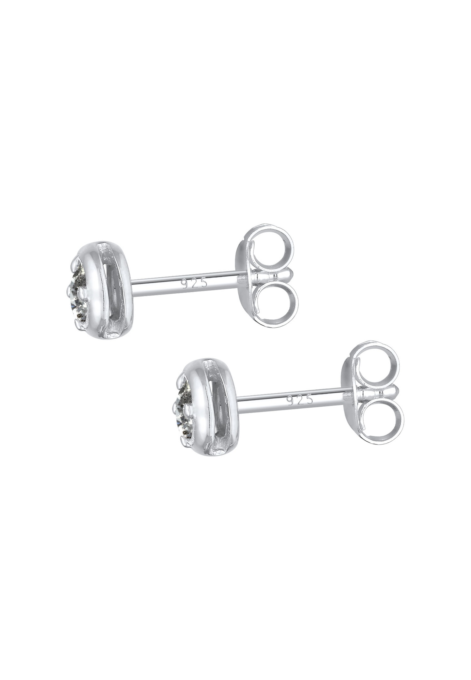 Elli DIAMONDS Boucles d'oreilles pour femmes - Sel et poivre élégants avec diamant (0,11 ct.) en argent sterling 925 plaqué or