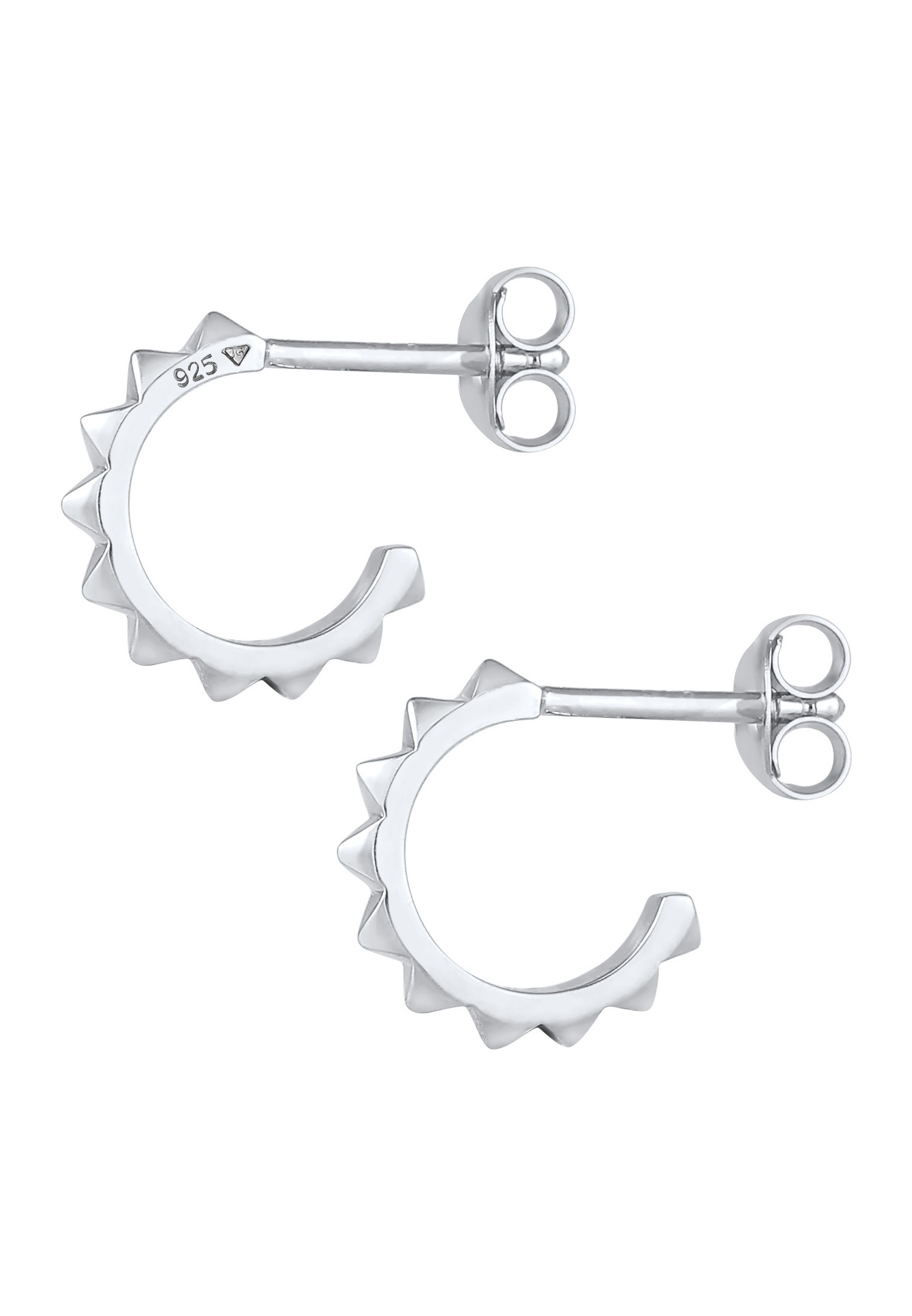 Elli Pyramides créoles à bouchons pour dames Tendance Geo Look en argent sterling 925