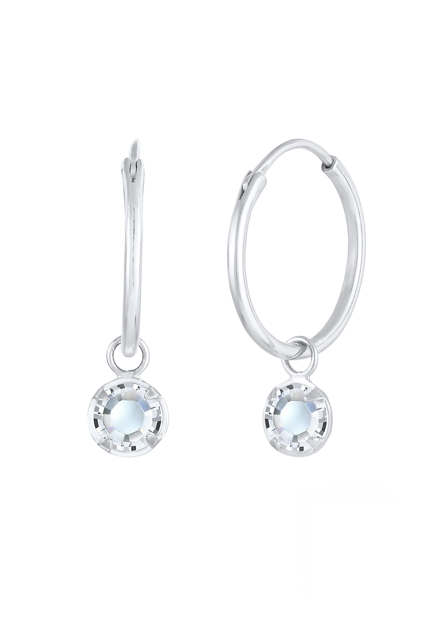 Elli Pendentif Solitaire Filigrane Glamour avec des Cristaux Boucles D'oreilles Femme - (925/1000) Argent