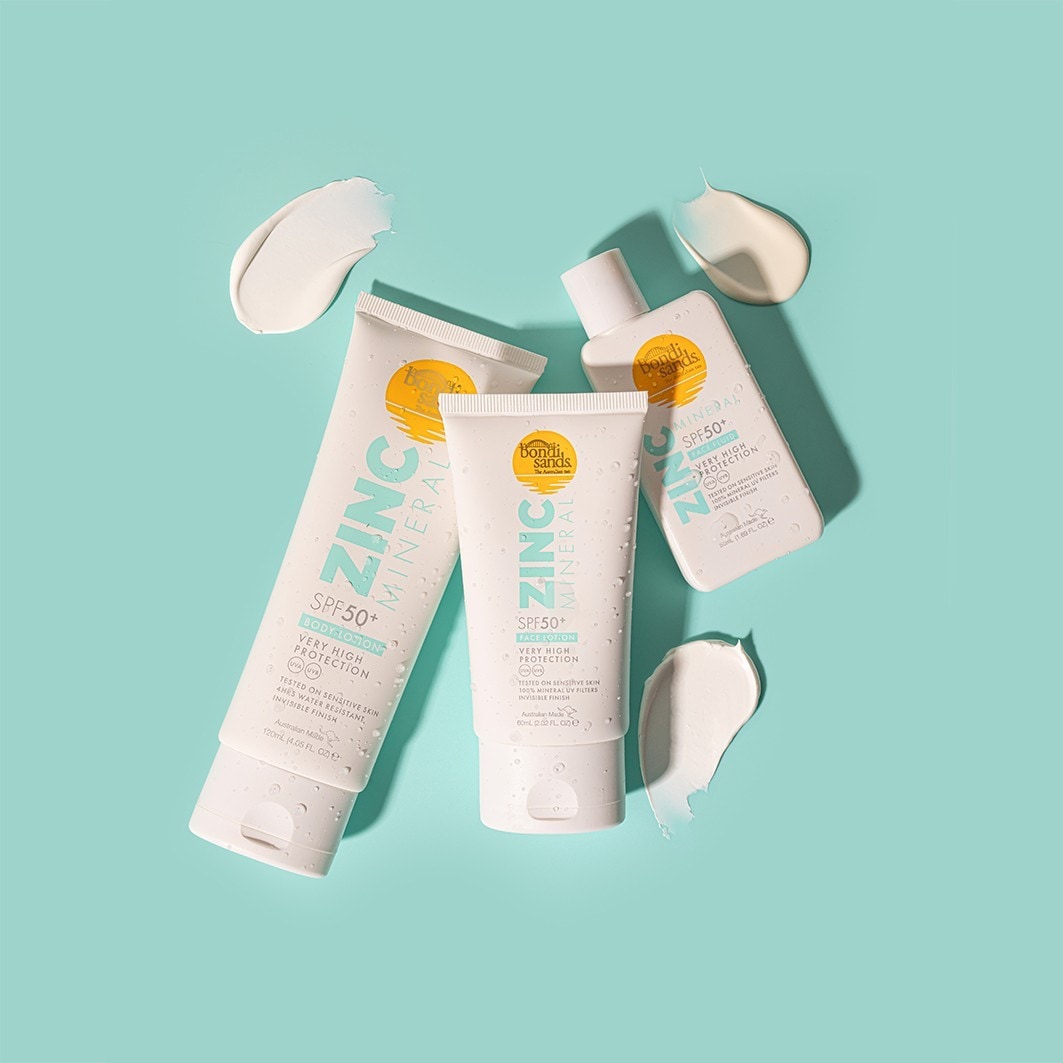 Crème solaire Bondi Sands, fluide visage aux minéraux de zinc, FPS 50 – 50 ml