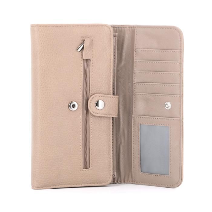 Flora Co Paris - Porte Chéquier Femme Pu Cuir Souple - Beige