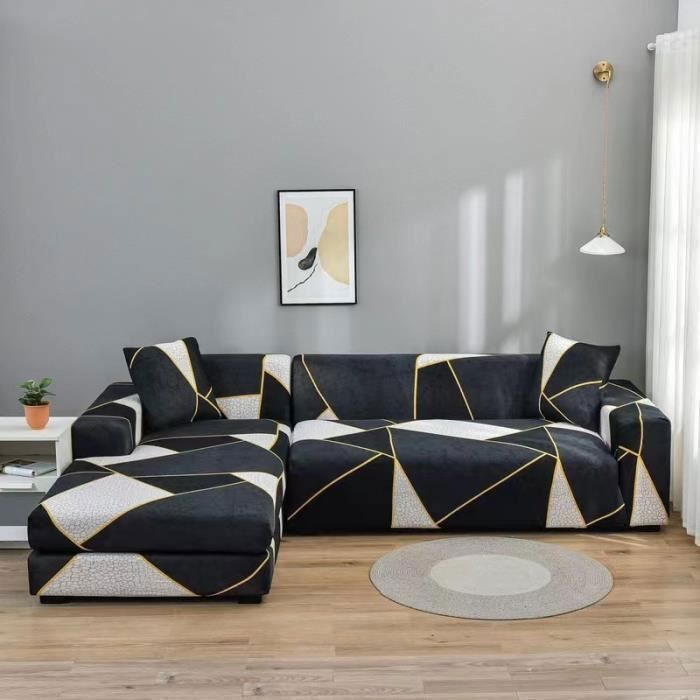 Ecksofa-Überzug für 3-Sitzer + 2-Sitzer, dehnbarer L-förmiger Sofa-Überzug für Ecksofa