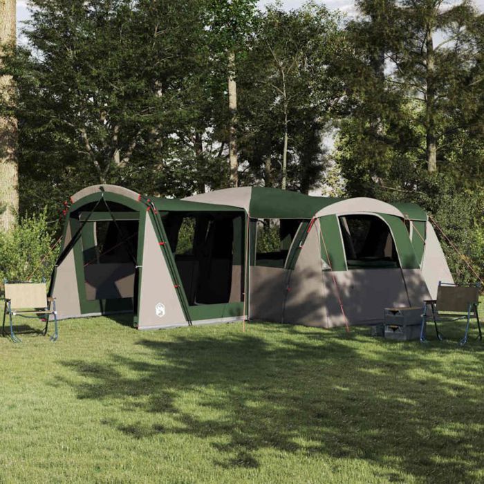 Tienda de campaña familiar VidaXL 745 x 700 x 217 cm - Techo verde y blanco