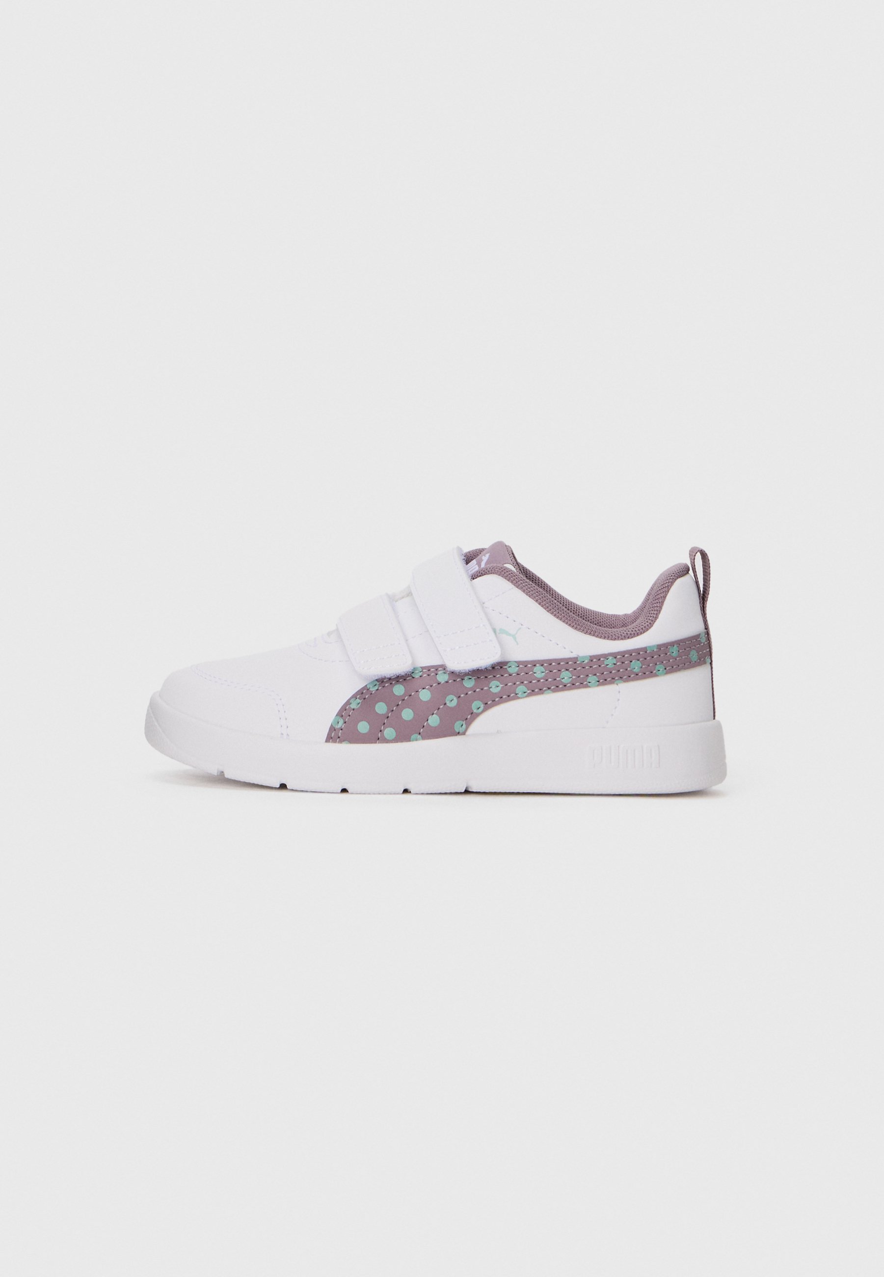 Puma COURTFLEX V3 DOTTY UNISEXE - Chaussures de trail - blanc/prune/vert mousse clair