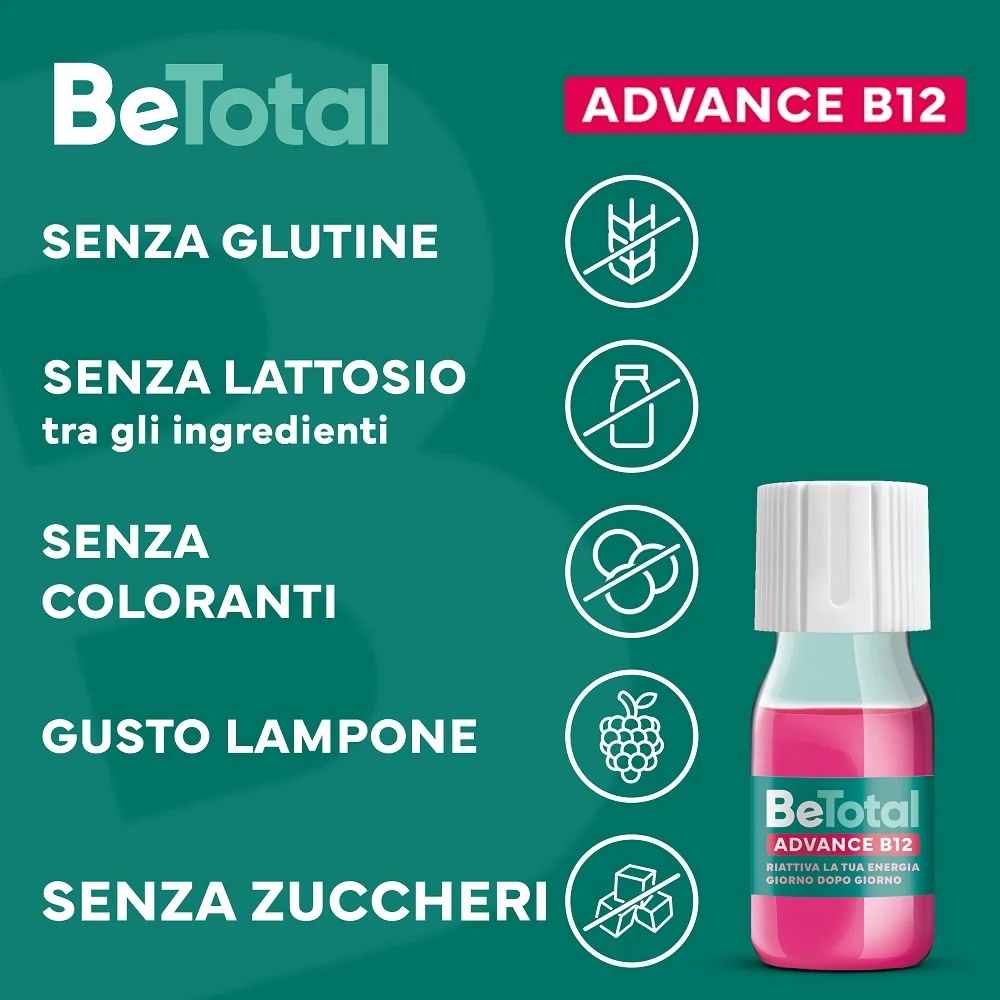 BE-TOTAL Be-Total Advance B12 15 frascos Suplemento alimentar Vitamina B12 Vitamina B Zinco