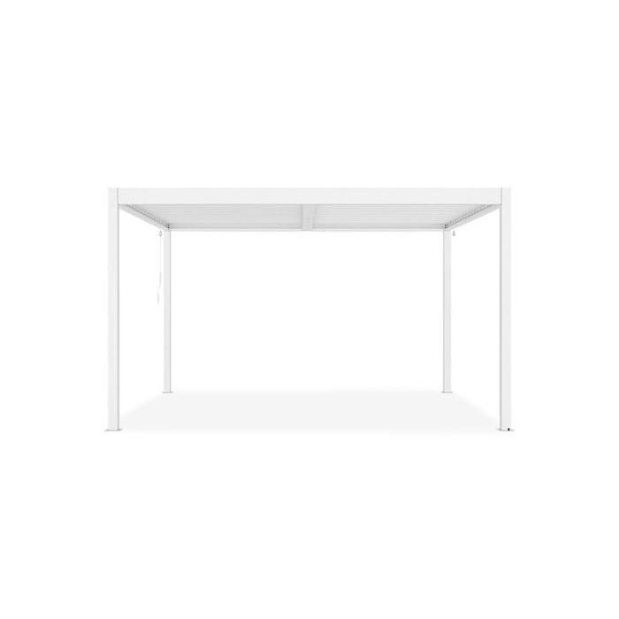 Pergola bioclimatique autoportante PIANA Cazeboo aluminium 4x3 m blanc lames orientables acier