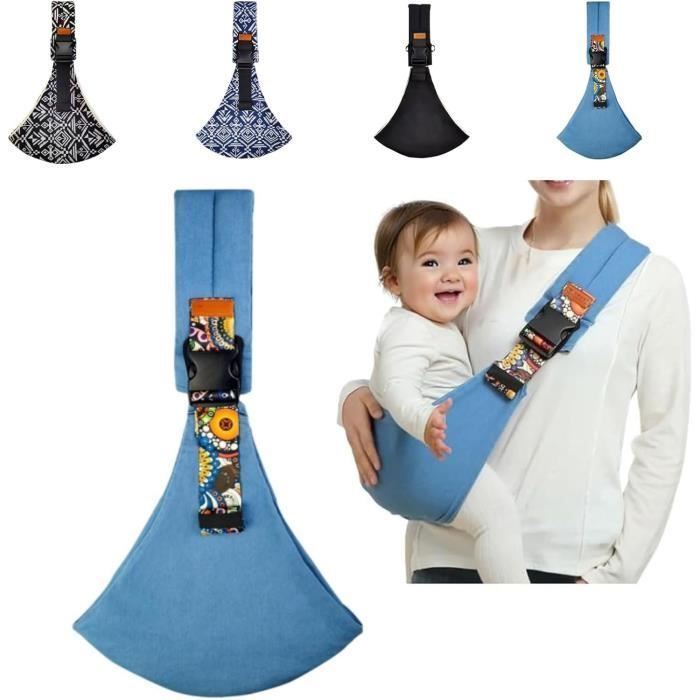 Portabebés, fular portabebés portátil, portabebés lateral ajustable, para recién nacidos y niños pequeños de hasta 20 kg (azul)