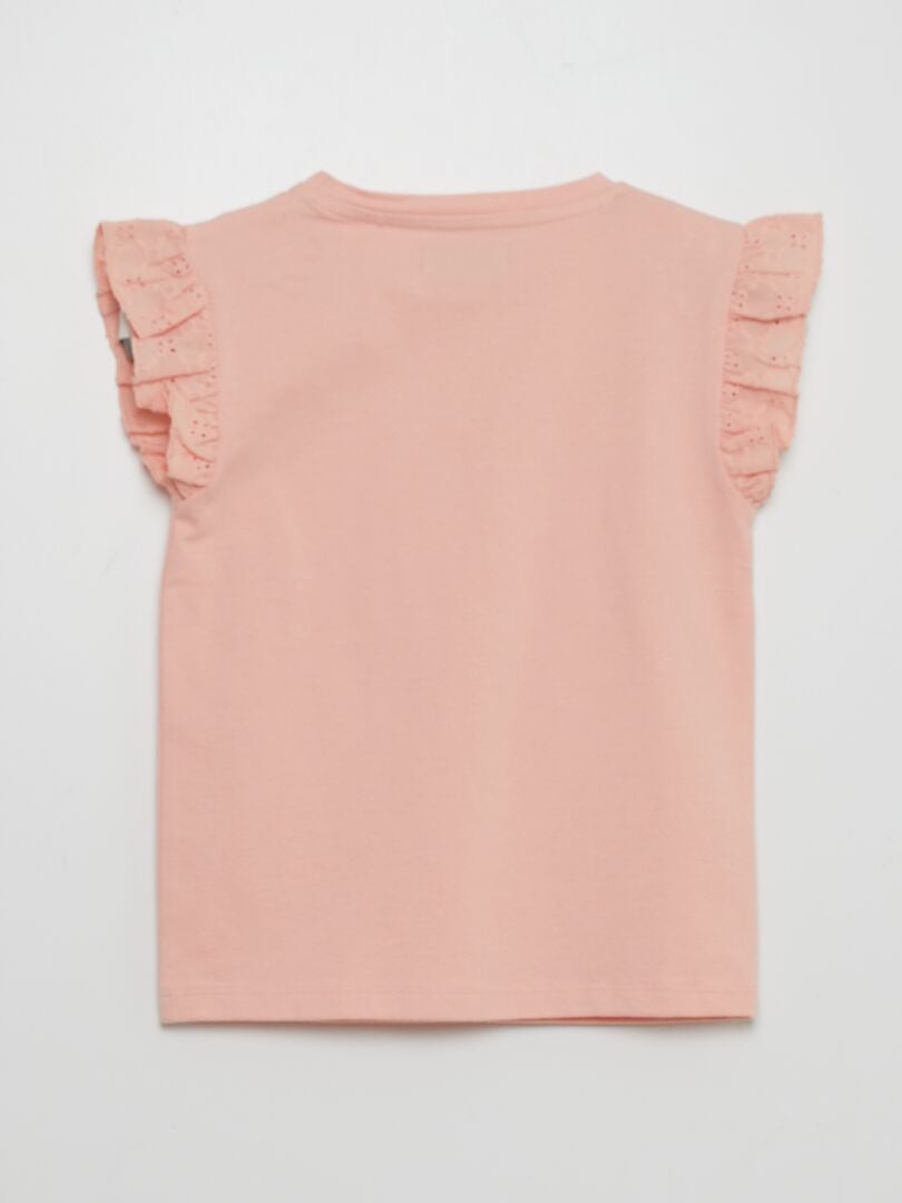 Camiseta con bordado - ROSA