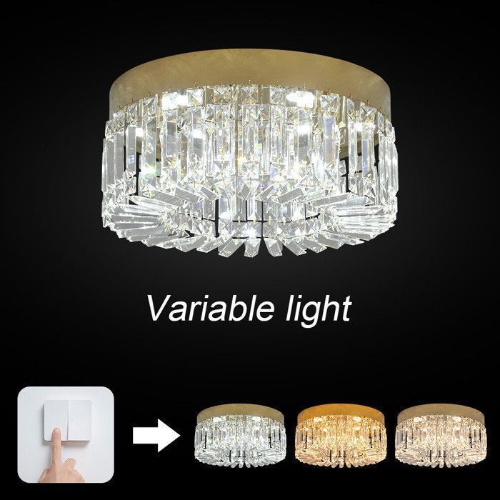 Lustre en Cristal Moderne - Éclairage Élégant pour Salon/Salle à Manger