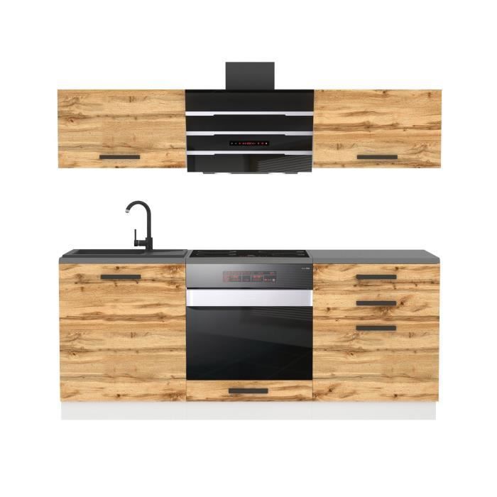 Cocina completa - B BELINI GROUP - SOPHIA - 180 cm - Roble Wotan - Diseño contemporáneo