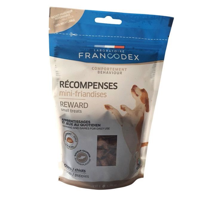 Mini salmon-flavored treats/rewards 150g for dogs and puppies - Francodex