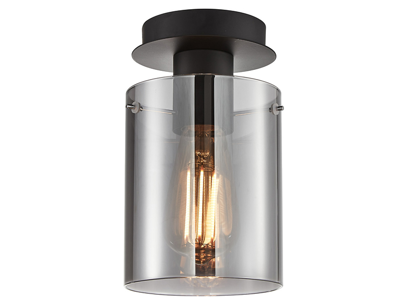 Lampa natynkowa Sardo stalowa czarna