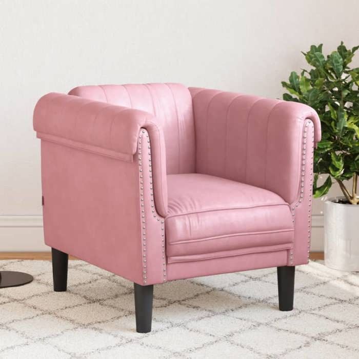 vidaXL Fauteuil, Chaise de Relaxation avec Accoudoirs et Dossier, Canapé de Salon Salle de Séjour Intérieur, Moderne, Rose 372568