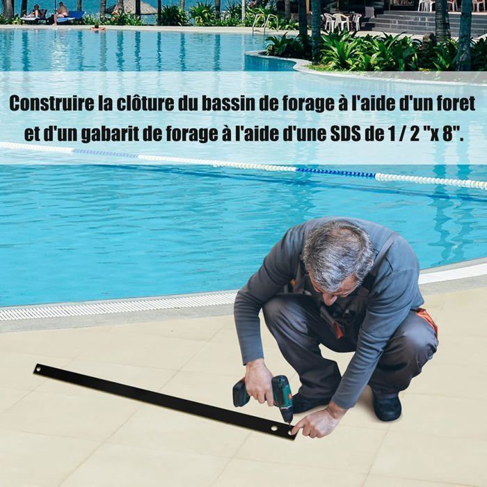 COSTWAY Barrière de Piscine Pliable, 360 x 125 CM, Barrière Clôture Piscine en Filet Souple Tissu Textilène avec Règle Poteaux