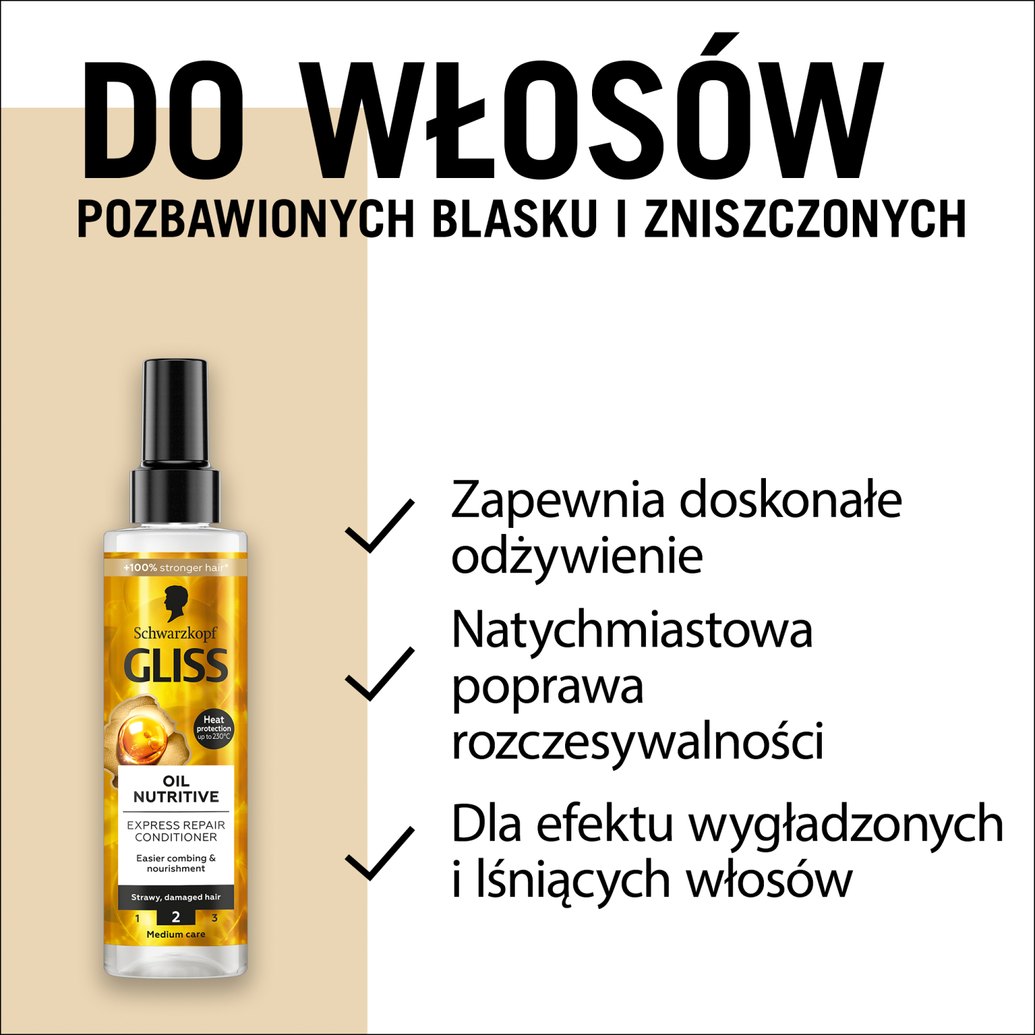 Après-shampoing express Gliss Kur 200 ml Huile nutritive