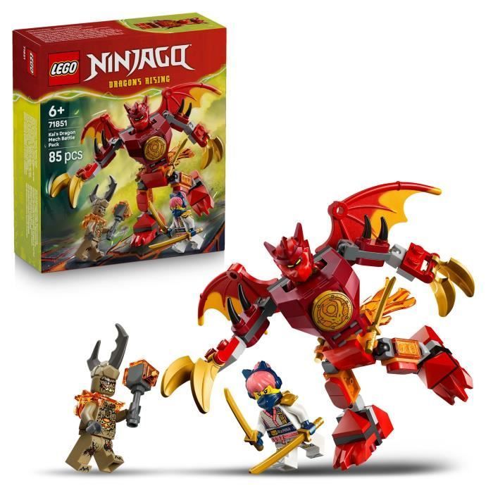 LEGO NINJAGO 71851 Battle Pack: Mech Drago di Kai - Giocattolo da costruzione per bambini dai 6 anni in su