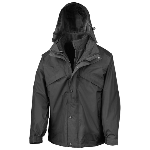 3-in-1 wasserdichte und winddichte Jacke/Mantel – Modell mit Reißverschluss und Clipverschluss – Stormdri