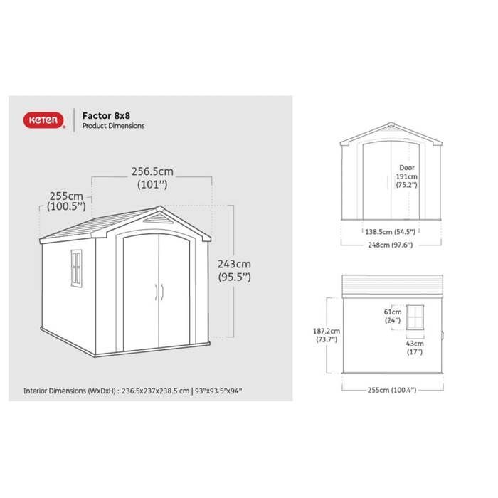 Abri de jardin en résine 6,6 m² KETER Sydney 88 Beige et Marron