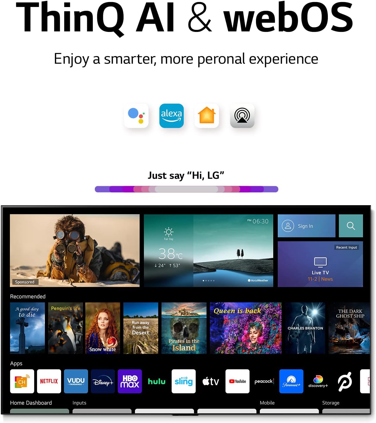 Smart TV OLED evo LG Serie C2 da 55 pollici OLED55C2PUA, 2022 - TV 4K con intelligenza artificiale, Alexa integrata, Argento scuro