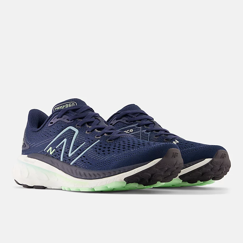 Fresh Foam X 860v13 Damenschuh – NB Navy mit Bleach Blue und Green Aura