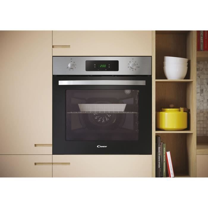 Forno pirolitico da incasso CANDY FICD X676 - Forno ventilato - 65L - Acciaio inox e nero - Classe energetica A