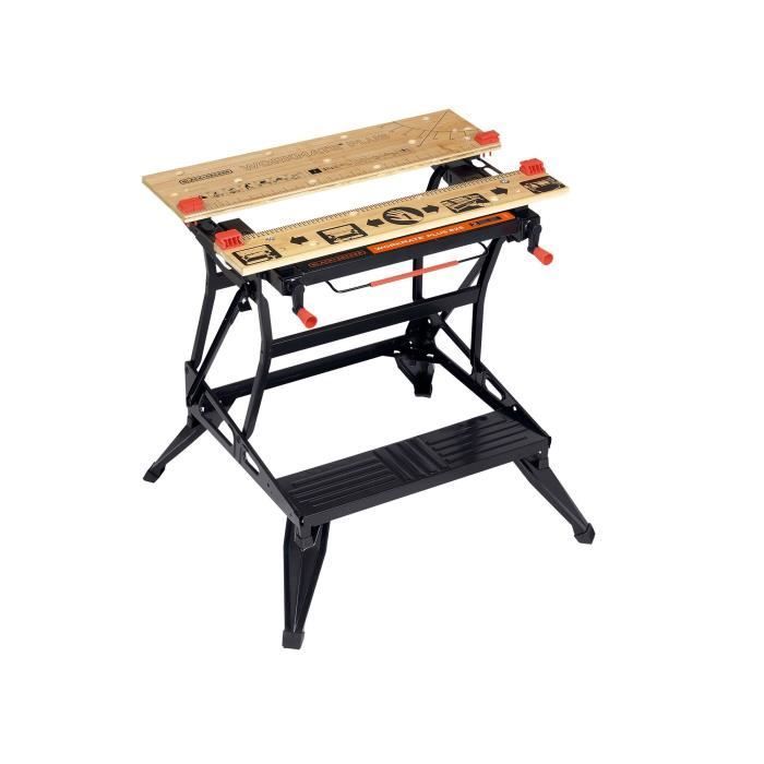 Etabli etau pliable - BLACK+DECKER - WM825-XJ - serrage à main - charge maximale de 250 kg