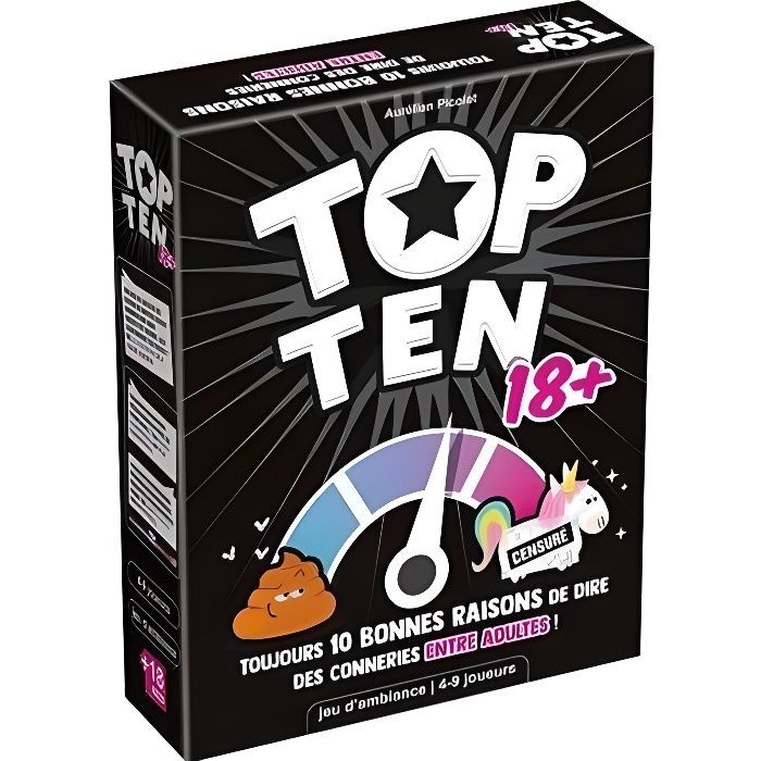 Juegos de cóctel | Los diez mejores (mayores de 18 años) | Juego de mesa | Mayores de 14 años | De 4 a 9 jugadores | 30 minutos