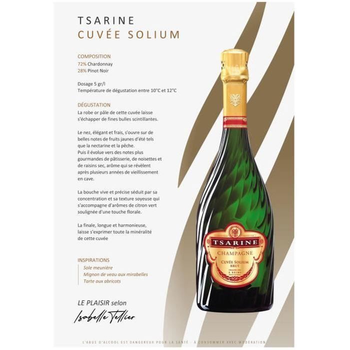 Champanhe Tsarine Cuvée Solium Brut - Premier Cru - 75cl