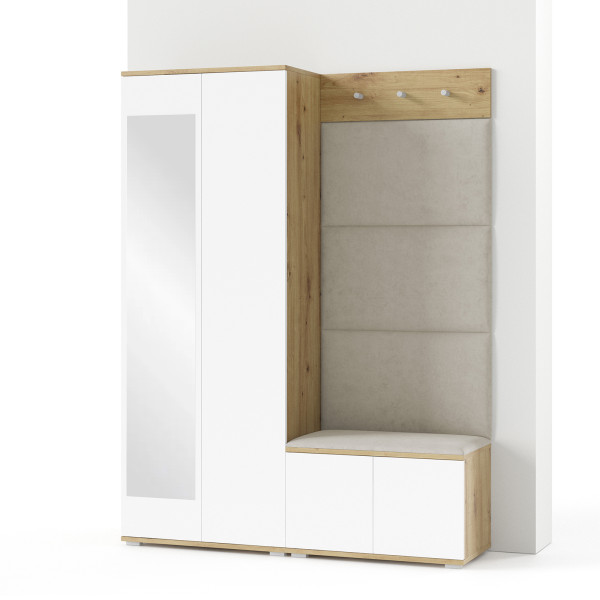 Garderoba z panelami Aura 1 Trinity 01 artisan biały