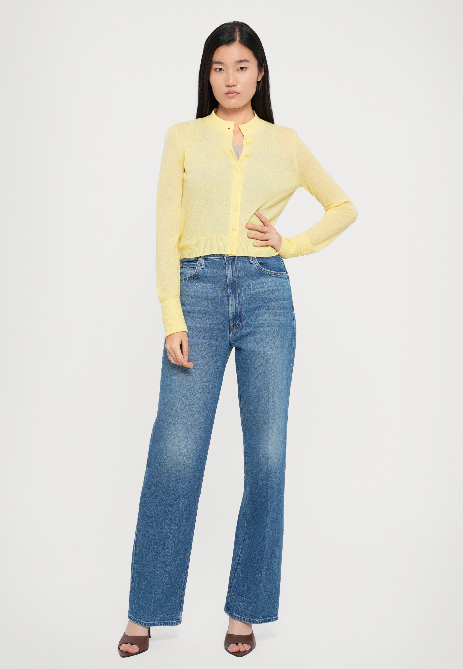 Mother HI WAISTED TUNNEL VISION SNEAK SUPERIOR - Rechte jeans - blauwe denim